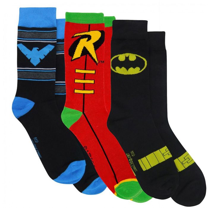 Batman, Robin and Nightwing Socks