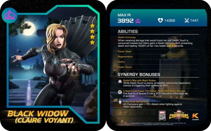 Black Widow - Claire Voyant - Contest of Champions