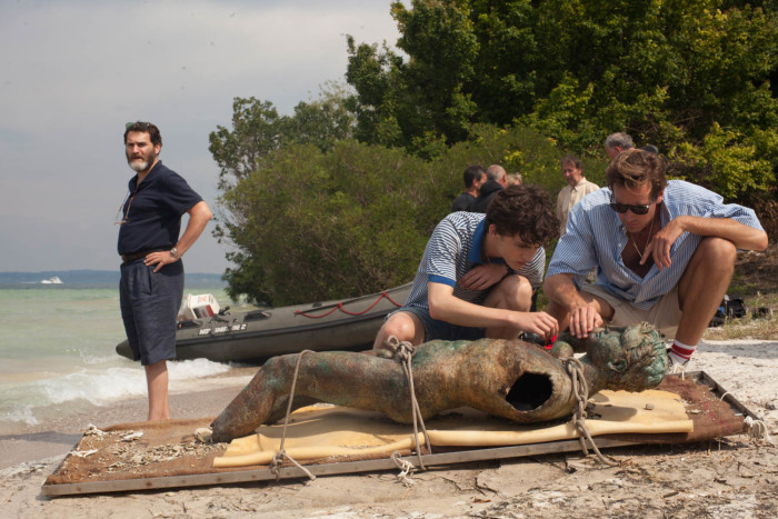 Michael Stuhlbarg, Timothée Chalamet and Armie Hammer appear in Call Me by Your Name by Luca Guadagnino, an official selection of the Premieres program at the 2017 Sundance Film Festival. Courtesy of Sundance Institute.