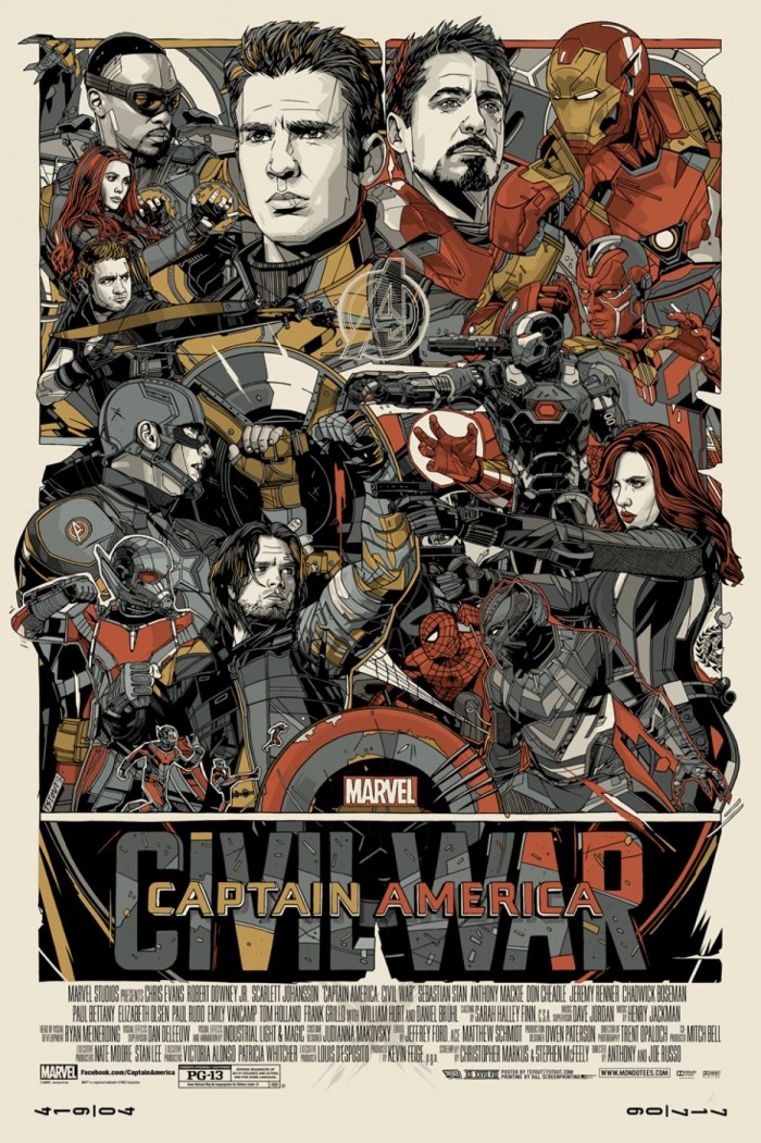 captain america civil war mondo poster variant