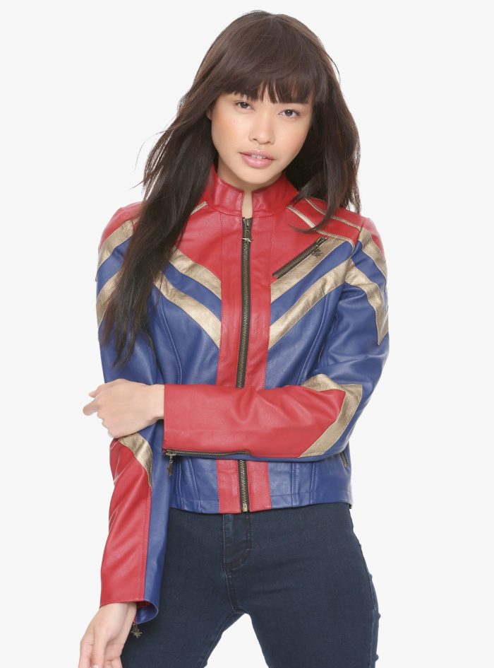 Captain Marvel Faux Leather Jacket