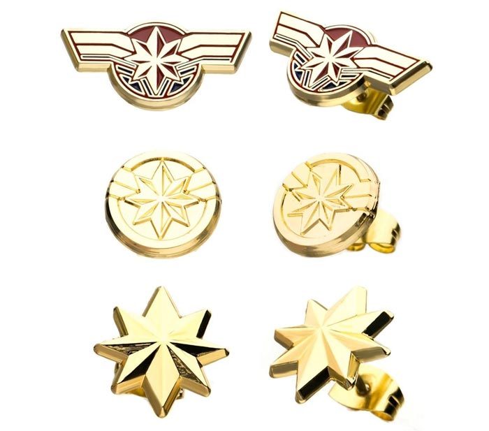 Captain Marvel Stud Earrings