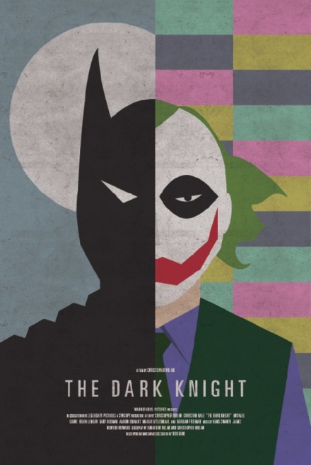 dark knight split fan poster