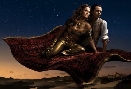Jennifer Lopez is Princess Jasmine and Marc Anthony as Aladin
