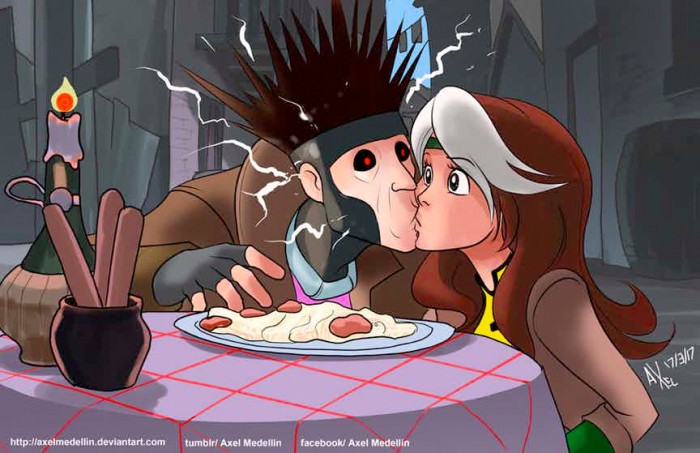 Gambit and Rogue in Lady and the Tramp