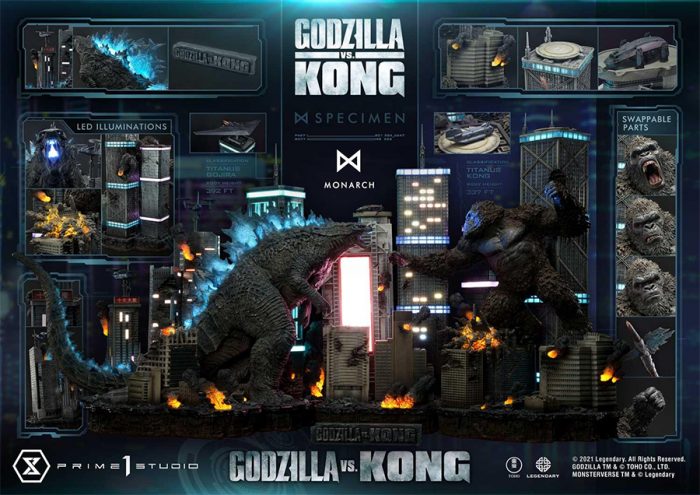 Godzilla vs Kong Diorama Statues