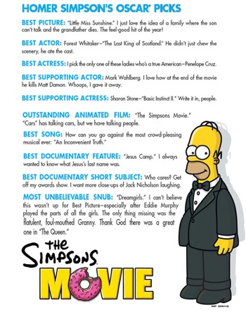 Homer Simpson Oscars