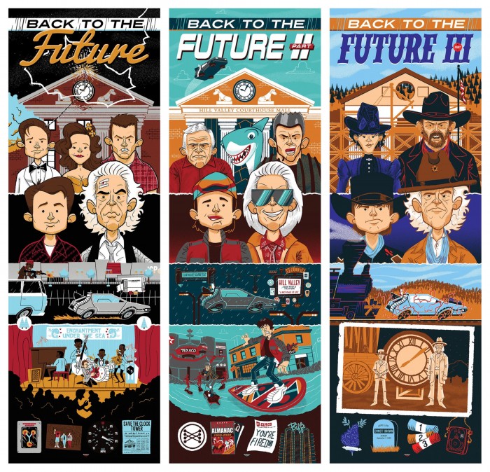 Ian Glaubinger's Back to the Future trilogy print set
