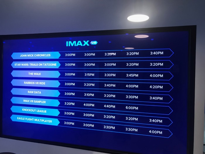 imax vr showtimes