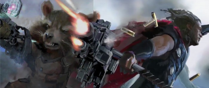 infinity war concept art rocket and thor