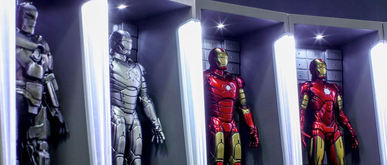 cool stuff miniature iron man hall of armor collects tony