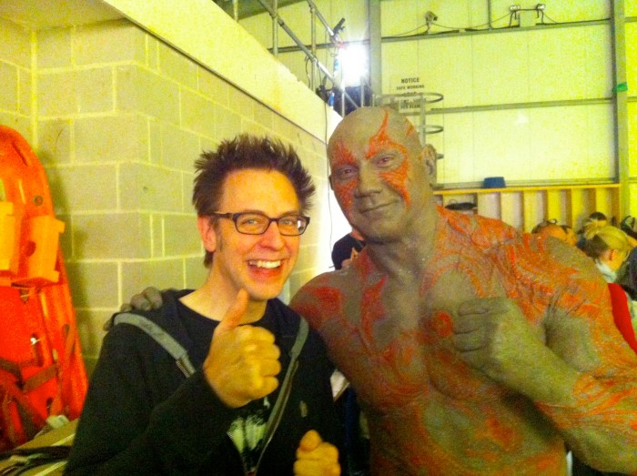 Guardians of the Galaxy 2 Set Photo - James Gunn and Dava Bautista