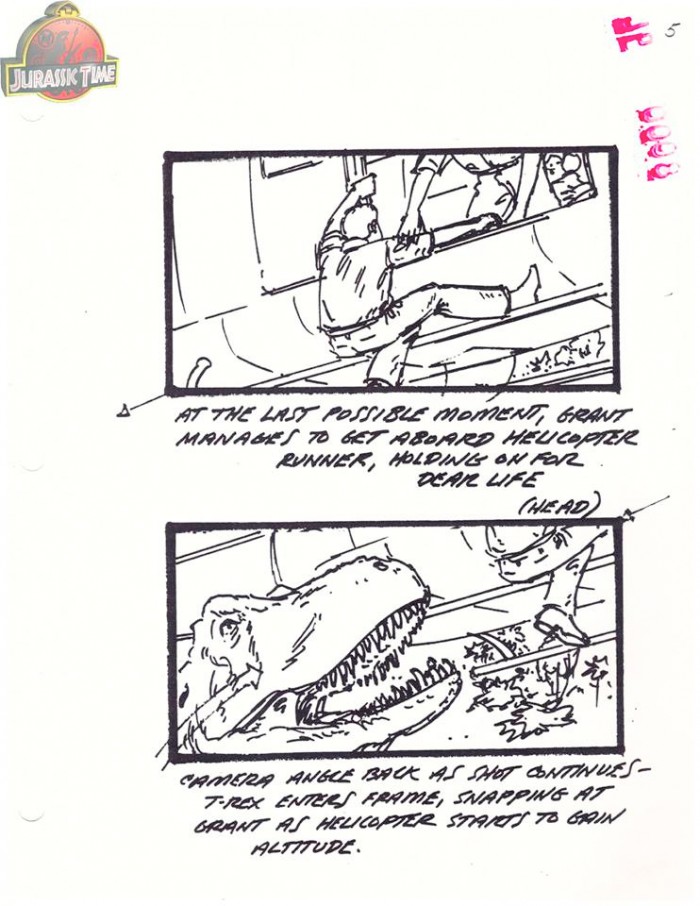 Jurassic Park Alternate Ending Storyboards