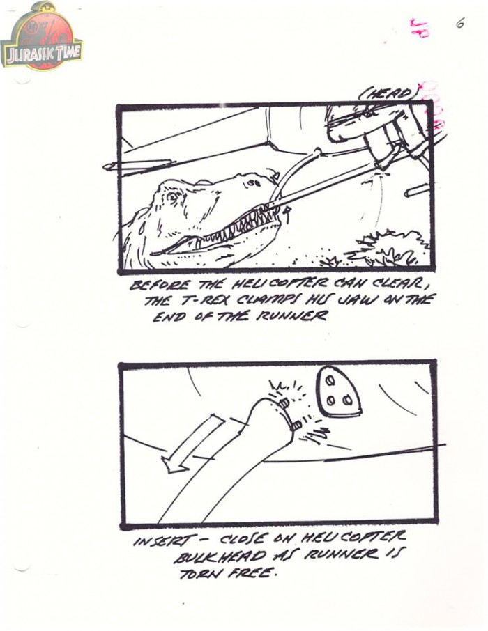 Jurassic Park Alternate Ending Storyboards