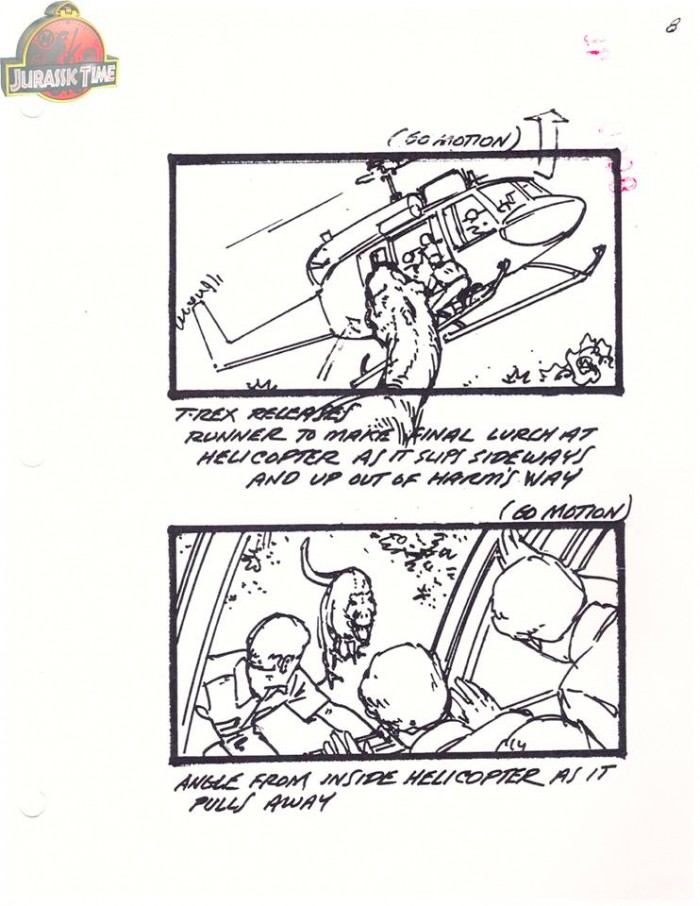 Jurassic Park Alternate Ending Storyboards