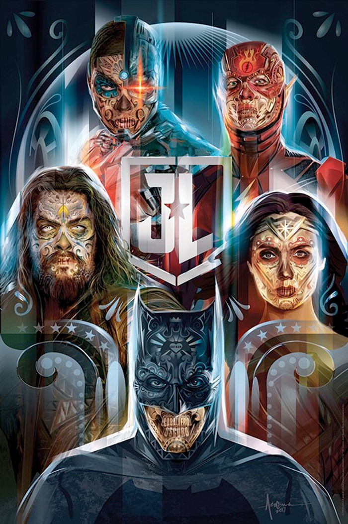 Justice League Dia De Los Muertos Poster
