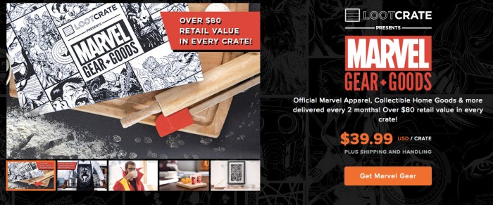 Loot Crate Marvel Gear Goods