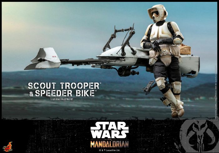 The Mandalorian Scout Trooper and Speeder Bike Hot Toys Figure