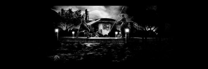 Mark Englert The Mandalorian Poster - Black and White Glow Variant