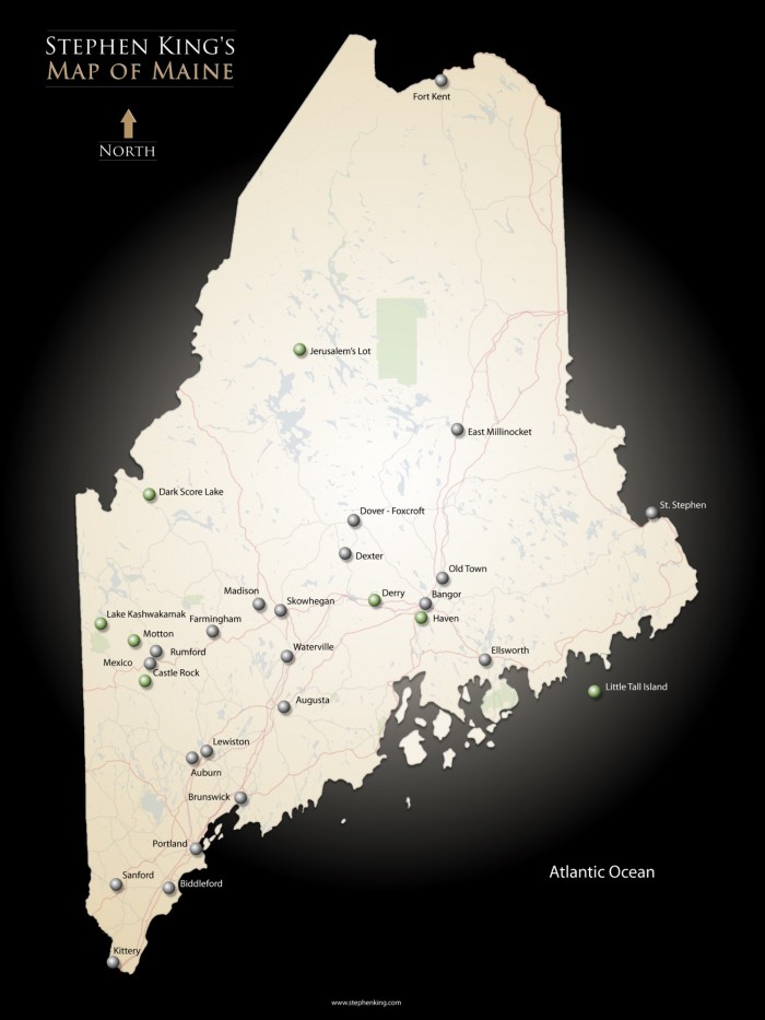 map of stephen kings maine