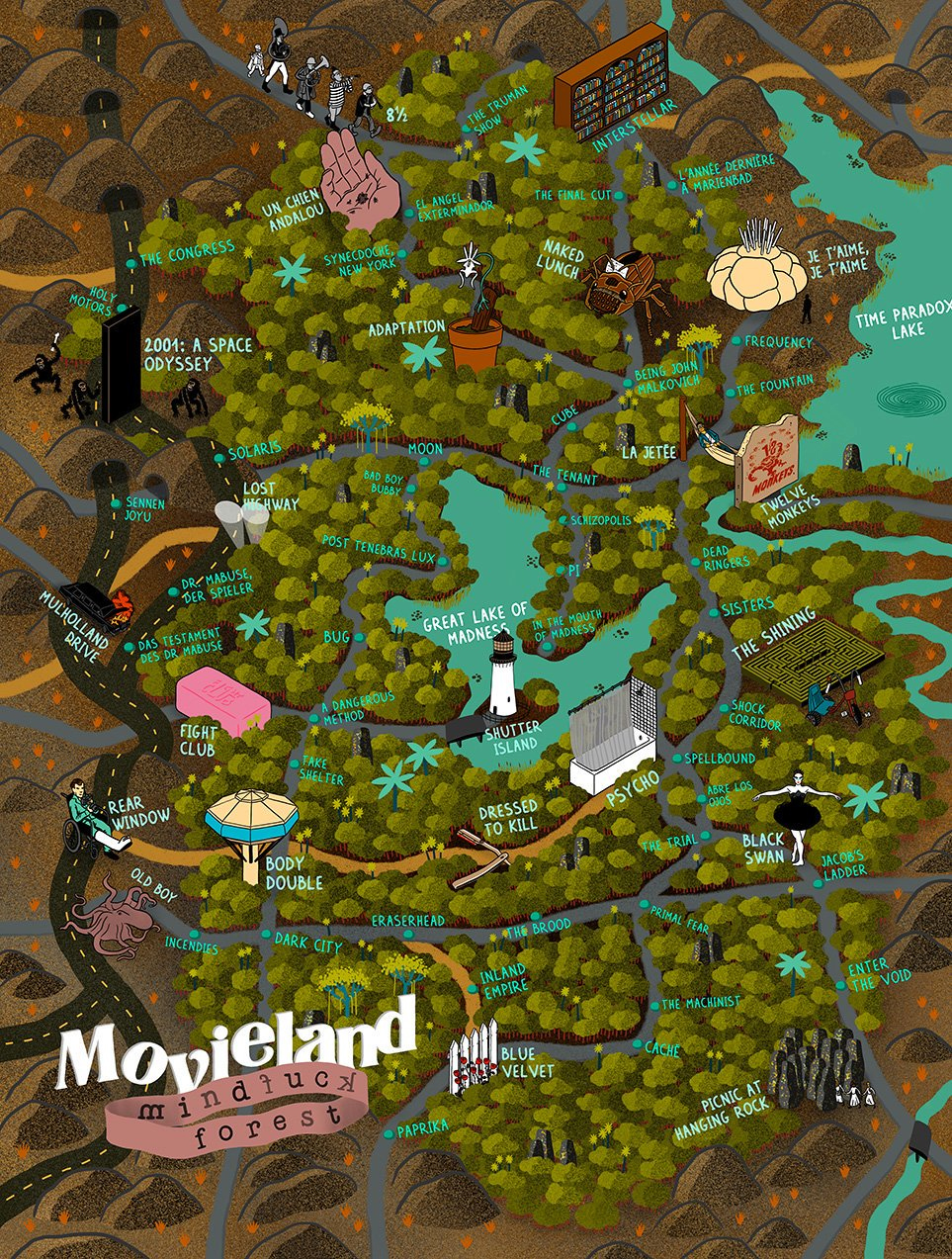 Cool Stuff The Maps Of Movieland Deliver Wonderful Cinematic Topography