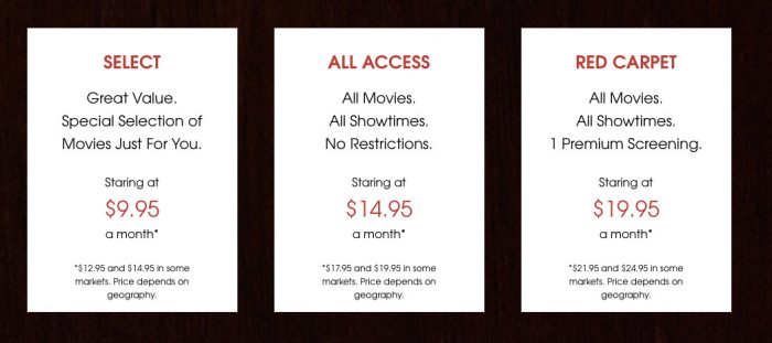 New MoviePass Monthly Plans