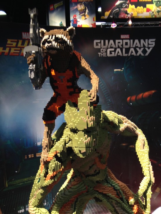 Guardians of the Galaxy LEGO sculpture on display at LEGO