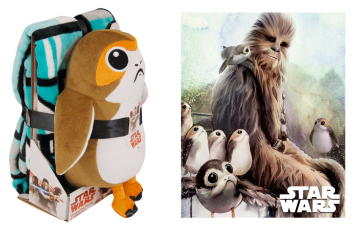 Star Wars The Last Jedi - Porg Pillow and Chewbacca Blanket