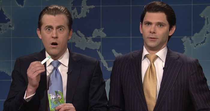 Alex Moffat and Mikey Day as Eric Trump and Donald Trump Jr.