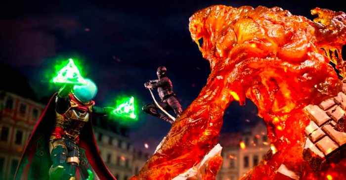 Mysterio and Molten Man Statues