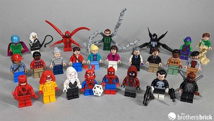 all spider man lego minifigures