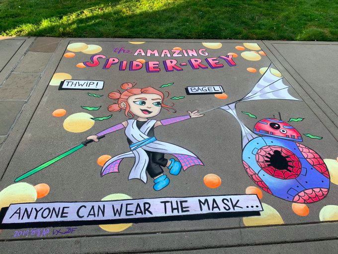 Spider-Man Into the Spider-Verse - Rey Chalk Art