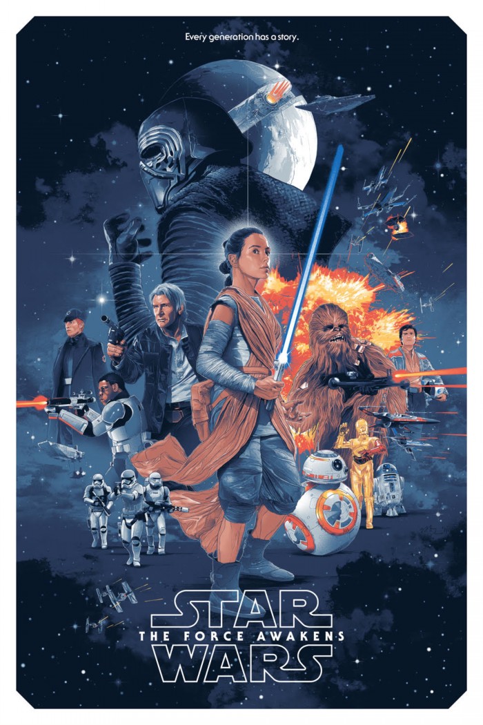 star wars the force awakens print by gabz