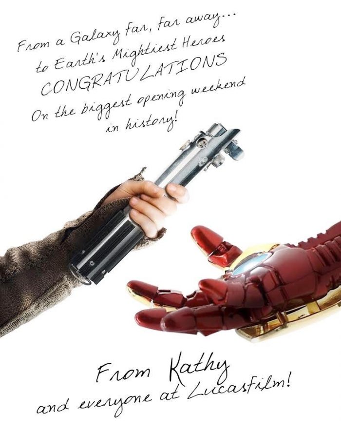 Star Wars Congratulates Avengers