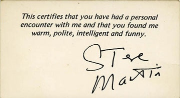 steve martin autograph