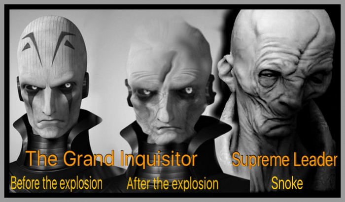 Snoke is the Grand Inquisitor from Star Wars Rebels