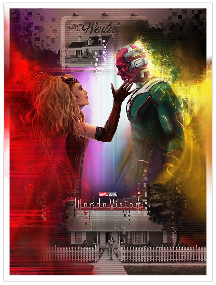 Maglietta Donna Marvel WandaVision – Poster WV Through The Years – Cotone Organico, Vestibilità Regolare, Taglie S-XL, Ufficiale