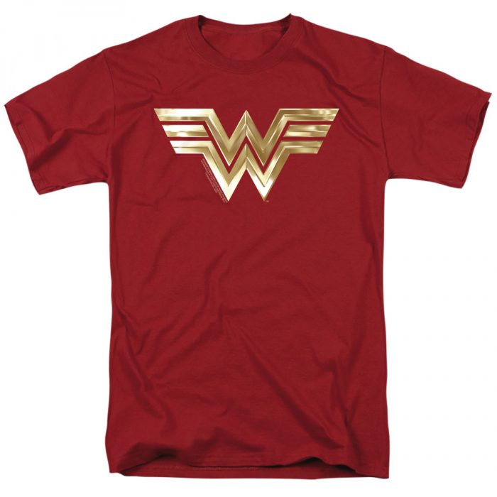 Wonder Woman Red Shirt Shiny Golden Logo